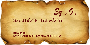 Szedlák István névjegykártya